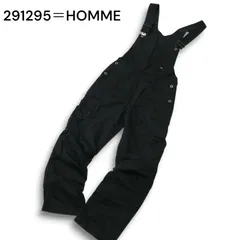 291295オム 麻レーヨン混 薄手 春夏 ツナギ オールインワン ブラック 黒 291295オム 麻レーヨン混 薄手 春夏 ツナギ オールインワン