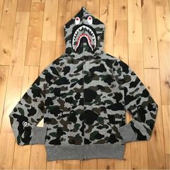 2015年 Heather grey シャーク パーカー Mサイズ shark full zip hoodie a bathing ape BAPE camo エイプ ベイプ アベイシングエイプ