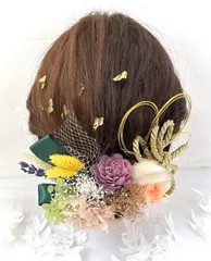 25-2 成人式前撮り　髪飾り　ドライフラワー　結婚式　卒業式　ヘアパーツ