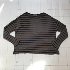 ト2502-②-3667 アーバンリサーチドアーズ　URBAN RESEARCH DOORS ボーダーカットソー　ダークグレー×ネイビー　サイズOne