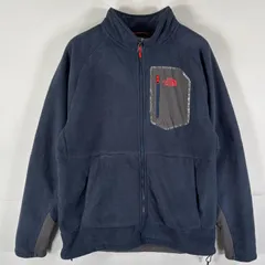 古着 ザ・ノースフェイス THE NORTH FACE フルジップフリースジャケット ワンポイントロゴ 胸ポケット アウトドア L  ネイビー メンズ