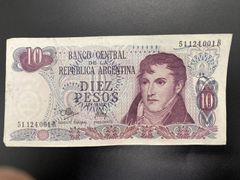 【海外貨幣】アルゼンチン　10ペソ紙幣　古銭
