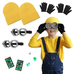 【在庫セール】[GOKEI] ハロウィン ミニオン コスプレ 子供 【黄色いニット帽 ゴーグル 手袋 3点セット】 ミニオンズ 仮装 キッズ コスチューム ミニオン用 子ども 男の子 女の子 クリスマス パーティー イベント