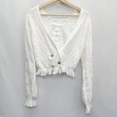 ◇ ⊇ axes フリル ボレロ 長袖 ニットカーディガン サイズM ホワイト レディース E  【1410100021734】