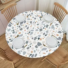 お値下げ11月末まで(送料込)：テラゾーラウンドテーブル（直径80cm）