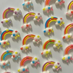 1個 25円 虹 7個セット 【番号指定・個数変更可能】デコパーツ ホイップ ホイップデコ ハンドメイド 資材 ゆめかわ DIY