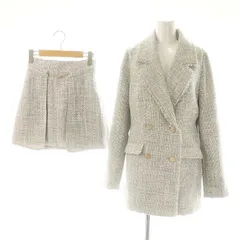 リゼクシー RESEXXY 24AW セットアップ ツイード テーラードジャケット ショートパンツ スカパン ラメ F グレー 白 /MI ■OS