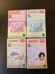 4種　シルバニアファミリー E賞 アイスクリームワゴン・ドーナツワゴンセット