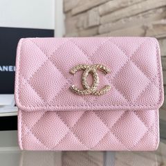 【新品・未使用】CHANEL スモール フラップ ウォレット　ピンク　おり財布