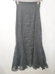 ◇ ⊂ Louere ルエレ レース 光沢感 ロング マーメイド スカート サイズS ブラック レディース E  【1505290025362】