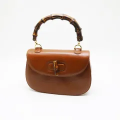 グッチ　バンブー　ハンドバッグ　ショルダー　ブラウン　レザー　2Way　000・01・0633