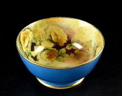 オールドノリタケ 22．3㎝ 薔薇紋風景図花瓶 金彩 金盛り バラ