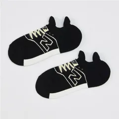 ニューバランス 靴下 メンズ レディース 1足 Newbalance スニーカー柄 パイルソックス 23-29cm  男女兼用 スニーカーソックス ソックス  くつ下  男性 女性 大人用   黒 ブラック/LAS35701-BK