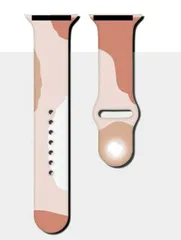 Apple Watchバンド シリコン迷彩 ピンク 42mm/44mm/45mm/49mm アップルウォッチ ケース用 バンド