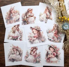 【EP124】コラージュ素材 うさぎと少女 メモ