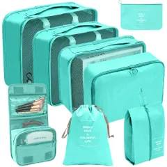 ☆ ライトブルー ☆ トラベルポーチ 8点セット pktpouch002 トラベルポーチ 8点セット トラベルバッグ トラベルバック トラベル ポーチ 収納ポーチ 化粧ポーチ 巾着袋 靴入れ バス用品収納 衣類 整理 収納 便利 旅行 出張 修学旅行 海外旅行