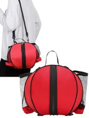 新品 サッカーボール入れ 防水性 バレーボール バスケットボール入れ 耐久性 リュック ボール入れ 肩掛け バスケ ボール収納 手持ち ボールバッグ 収納ポケット付 ダブルジップ バスケットボールバッグ 三八商店