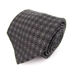 レミュー ブランド ネクタイ シルク ドット柄 格子柄 メンズ ブラック LES MUES  【中古】