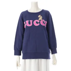 【美品】グッチ シェリーライン ダメージ加工 ロゴ トレーナー S 美品】グッチ シェリーライン ダメージ加工 ロゴ トレーナ