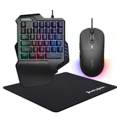 新品 キーマウ ゲーミングキーボードマウスセット フォートナイト用片手キーボード 3点セット 初心者向け