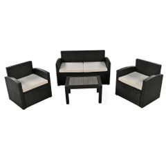 ベージュ】ラタン調ガーデンファニチャーセット 屋外家具 高級 ソファ 