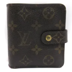 ルイヴィトン LOUIS VUITTON モノグラム コンパクトジップ 二つ折り 財布 コンパクトウォレット M61667 茶 ブラウン