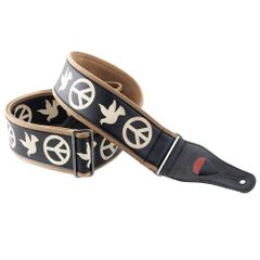Right ON! STRAPS - LEGEND PEACE & DOVES BLACK - ギター・ベース用ストラップ