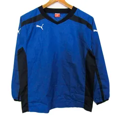 プーマ ピステ ウィンドブレーカー サッカー フットサル スポーツウエア キッズ 男の子用 150サイズ 青×黒 PUMA 【中古】
