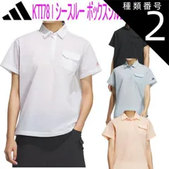 種類2：M/ブラック(IK3062) アディダスゴルフシースルー ボックスシルエット 半袖シャツレディース ゴルフ ウェア「ADIDAS GOLF KTI78」2025年春夏モデル