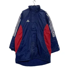 adidas ジップアップ ダウン・中綿ジャケット L ネイビー ホワイト アディダス 古着卸 アメリカ仕入 a512-5423