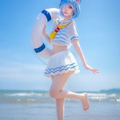新品未使用 Re:ゼロから始める異世界生活 蕾姆 水着 コスプレ衣装 セーラー服風ビキニ 上下セット リボン付き 豪華セット 撮影会 イベント用 ハロウィン 仮装 アニメキャラ プレゼント