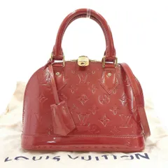 美品 LOUIS VUITTON ルイヴィトン モノグラムヴェルニ アルマBB 2WAY ハンドバッグ ショルダーバッグ M91678 レッド レディース 古着 中古 USED
