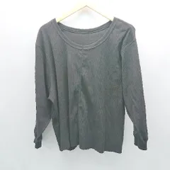 ◇ ITEMS URBAN RESEARCH リブ生地 シンプル 無地 大人っぽい クルーネック 長袖 ニット サイズF ブラック レディース E  【1308160006269】