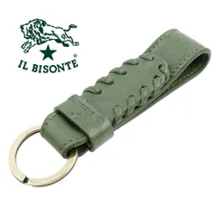 イルビゾンテ キーリング IL BISONTE キーホルダー 54_1_54242305150 / SKH149 PV0001 GR373B 編み込み レザー 本革 チプレッソ グリーン スマートキー