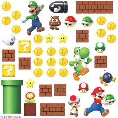 RoomMates 任天堂スーパーマリオ シーンを組み立てる 剥がして貼るウォールデカール - RMK2351SCS マルチ [マルチカラー] [8 Inch]のサムネイル