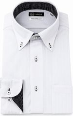 アイシャツ i-shirt ノーアイロン ストレッチ 速乾 レギュラーフィット 長袖 アイシャツ ワイシャツ メンズシャツ シャツ ホワイト レギュラーフィット ストライプ M15120005401 M80(首回り39cm×裄丈80cm)