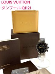 ● LOUIS VUITTON ルイ・ヴィトン タンブール Q1121 クロノグラフ 自動巻き 腕時計　ダークブラウン　ルイヴィトン　ヴィトン　時計　デイト　5D338