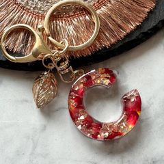 red rose♡レジンイニシャルキーホルダー　C