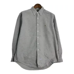 Polo by Ralph Lauren ポロ ラルフローレン ボタンダウン 長袖シャツ 大きいサイズ ワンポイントロゴ グレー (メンズ 17) 中古 古着 T1520