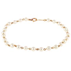 ミキモト MIKIMOTO パール ブレスレット K14YG 18cm レディース【中古】