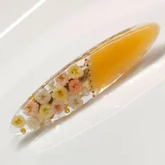 【No.39】レジンヘアクリップ　レジン　ヘアクリップ　ハンドメイド　ドライフラワー かすみ草