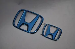 ＲＫ１ステップワゴン　ブルーメッキエンブレム３点ＳＥＴ　　INVENTER/grow/メッキ/ブラッククローム/ゴールド/車エンブレム/車パーツ/