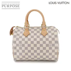 新品同様 ルイ ヴィトン LOUIS VUITTON ダミエ アズール スピーディ 25 ハンド バッグ N41371 ホワイト ゴールド 金具 Speedy 25 90290905