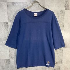 USA製 felco フットボール Tシャツ 5分袖 コットン ネイビー M