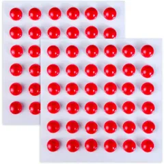 093 ラインストーンシール(デコシール) パールタイプ 8ミリ【レッド】2シート