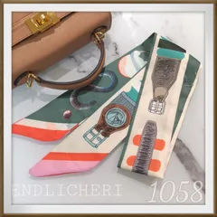 【SALE】リボンスカーフ　バッグスカーフ　バッグチャーム1058＃