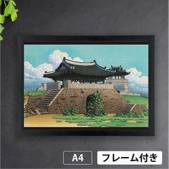 川瀬巴水「続挑戦風景 朝鮮水原西門」（1940年） 風景 日本画