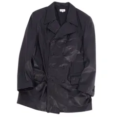 美品 ポール・スミス Paul Smith コート チェスターコート レザーコート ダブルブレスト カーフレザー アウター メンズ L ブラックのサムネイル
