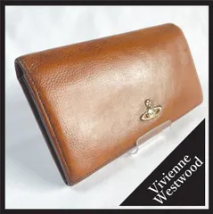✱Vivienne Westwood（ヴィヴィアンウエストウッド）✱ 長財布 オーブ ゴールド金具 ブラウン 茶 レザー 本革 シボ革 二つ折り ロングウォレット フラップ レディース メンズ ユニセックス ビンテージ風 クラシック 高級感 ギフト 収容力抜群
