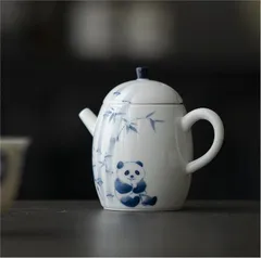61 中国玉露茶器、 パンダ絵付、 未使用品 オリジナル茶器・パンダ - 大高中国茶専門店